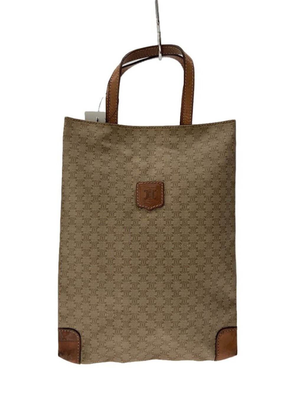 Celine Macadam tote bag iconic beige monogram canvas brown leather